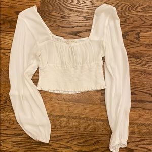 Pacsun white crop long sleeve